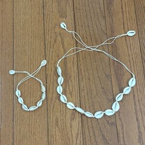 Puka Shell Bracelet And Necklace Set